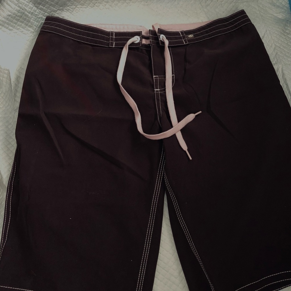 Rip Curl Ladies/Girls Board Shorts, Brown with baby pink stitching. Size 1